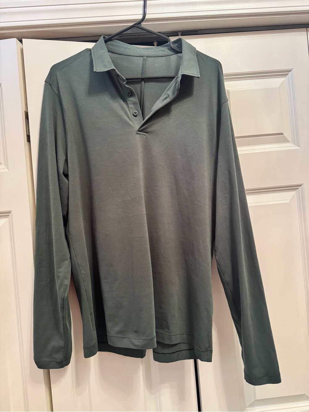 Lululemon New Venture Long Sleeve Polo Henley Shirt Sage Green Men’s Large